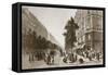 Queue Outside a Grocer's Shop, Siege of Paris, Franco-Prussian War, 1870-1871-null-Framed Stretched Canvas