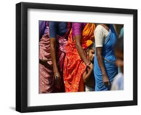 Queue to Receive Relief Materials in Vilunthamavadi Village-null-Framed Photographic Print