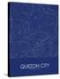 Quezon City, Philippines Blue Map-null-Stretched Canvas