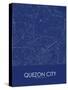 Quezon City, Philippines Blue Map-null-Stretched Canvas