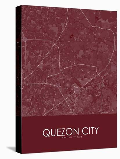 Quezon City, Philippines Red Map-null-Stretched Canvas