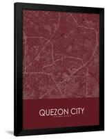 Quezon City, Philippines Red Map-null-Framed Poster