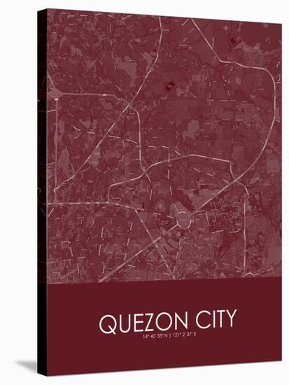 Quezon City, Philippines Red Map-null-Stretched Canvas