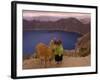 Quichua Indian Child with Llama, Quilatoa Crater Lake, Ecuador-Pete Oxford-Framed Photographic Print