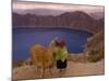 Quichua Indian Child with Llama, Quilatoa Crater Lake, Ecuador-Pete Oxford-Mounted Photographic Print