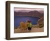 Quichua Indian Child with Llama, Quilatoa Crater Lake, Ecuador-Pete Oxford-Framed Photographic Print