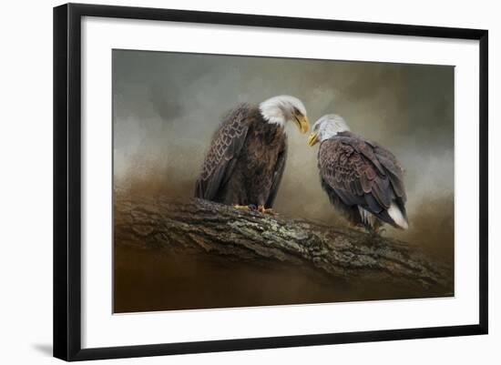 Quiet Conversation Bald Eagles-Jai Johnson-Framed Giclee Print