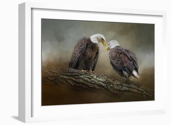 Quiet Conversation Bald Eagles-Jai Johnson-Framed Giclee Print