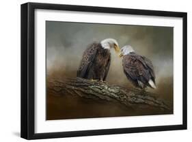 Quiet Conversation Bald Eagles-Jai Johnson-Framed Premium Giclee Print