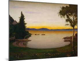 Quiet Evening, Nærsnes, 1932 (Oil on Canvas)-Harald Oscar Sohlberg-Mounted Giclee Print