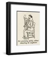 Quiet Music Practice-William Heath Robinson-Framed Art Print