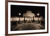 Quiet Night at Castle Sant Angelo, Rome, Italy-George Oze-Framed Photographic Print