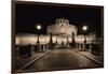 Quiet Night at Castle Sant Angelo, Rome, Italy-George Oze-Framed Photographic Print