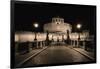 Quiet Night at Castle Sant Angelo, Rome, Italy-George Oze-Framed Photographic Print