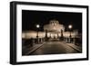 Quiet Night at Castle Sant Angelo, Rome, Italy-George Oze-Framed Photographic Print