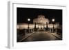 Quiet Night at Castle Sant Angelo, Rome, Italy-George Oze-Framed Photographic Print