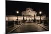 Quiet Night at Castle Sant Angelo, Rome, Italy-George Oze-Mounted Photographic Print