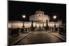 Quiet Night at Castle Sant Angelo, Rome, Italy-George Oze-Mounted Photographic Print