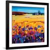 Quiet of the Pasture-Maya Green-Framed Art Print