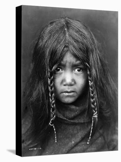 Quilcene Boy Native American Indian Curtis Photograph-Lantern Press-Stretched Canvas