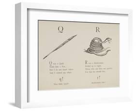 Quill and Rattlesnake From Nonsense Alphabets Drawn and Written by Edward Lear.-Edward Lear-Framed Giclee Print