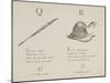 Quill and Rattlesnake From Nonsense Alphabets Drawn and Written by Edward Lear.-Edward Lear-Mounted Giclee Print