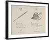 Quill and Rattlesnake From Nonsense Alphabets Drawn and Written by Edward Lear.-Edward Lear-Framed Giclee Print