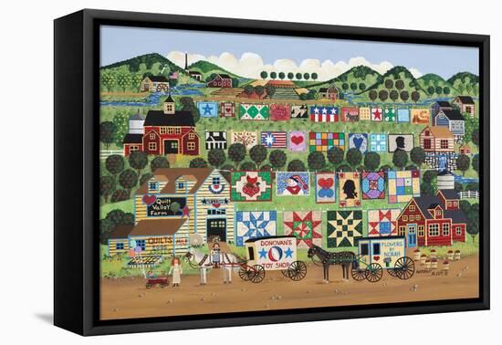 Quilt Valley Farm-Anthony Kleem-Framed Stretched Canvas