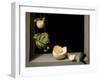 Quince, Cabbage, Melon, and Cucumber, C.1602-Juan Sanchez Cotan-Framed Premium Giclee Print