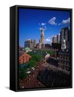 Quincy Market, Boston, MA-Walter Bibikow-Framed Stretched Canvas