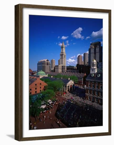 Quincy Market, Boston, MA-Walter Bibikow-Framed Premium Photographic Print