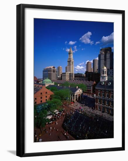 Quincy Market, Boston, MA-Walter Bibikow-Framed Premium Photographic Print