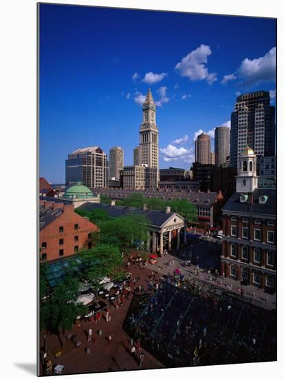 Quincy Market, Boston, MA-Walter Bibikow-Mounted Photographic Print