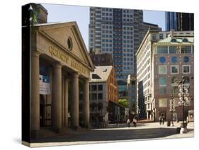 Quincy Market by Faneuil Hall, Boston, Massachusetts, USA-Amanda Hall-Stretched Canvas