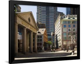 Quincy Market by Faneuil Hall, Boston, Massachusetts, USA-Amanda Hall-Framed Premium Photographic Print