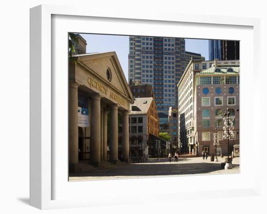 Quincy Market by Faneuil Hall, Boston, Massachusetts, USA-Amanda Hall-Framed Photographic Print