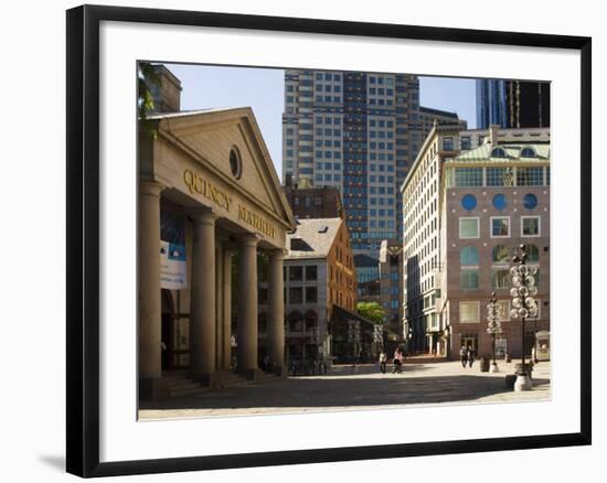 Quincy Market by Faneuil Hall, Boston, Massachusetts, USA-Amanda Hall-Framed Photographic Print