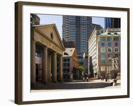 Quincy Market by Faneuil Hall, Boston, Massachusetts, USA-Amanda Hall-Framed Photographic Print