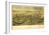 Quincy, Massachusetts - Panoramic Map-Lantern Press-Framed Art Print