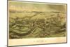 Quincy, Massachusetts - Panoramic Map-Lantern Press-Mounted Art Print