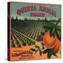 Quinta Amalia Brand - Sonora, Mexico - Citrus Crate Label-Lantern Press-Stretched Canvas