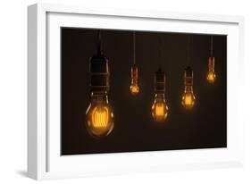 Quintet of Vintage Light Bulbs-chianim8r-Framed Premium Giclee Print