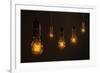 Quintet of Vintage Light Bulbs-chianim8r-Framed Art Print