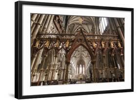 Quire Seen Through the Skidmore Screen, Lichfield Cathedral, Staffordshire, England, United Kingdom-Nick Servian-Framed Photographic Print