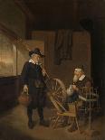 Interior with Two Men by the Fireside,-Quiringh Gerritsz van Brekelenkam-Art Print