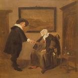 Interior with Fisherman and Man Beside a Bobbin and Spool-Quiringh Gerritsz van Brekelenkam-Art Print