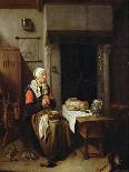 Interior with Two Men by the Fireside,-Quiringh Gerritsz van Brekelenkam-Art Print