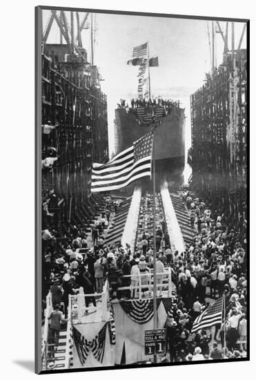 Quistconck First Warship Completed at Hog Island Shipyards, During WWI-Carl Thoner-Mounted Photographic Print