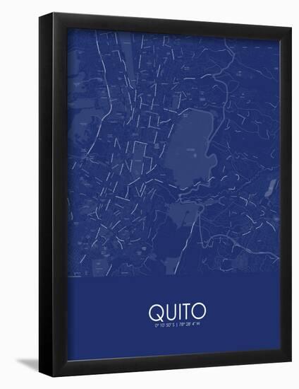 Quito, Ecuador Blue Map-null-Framed Poster