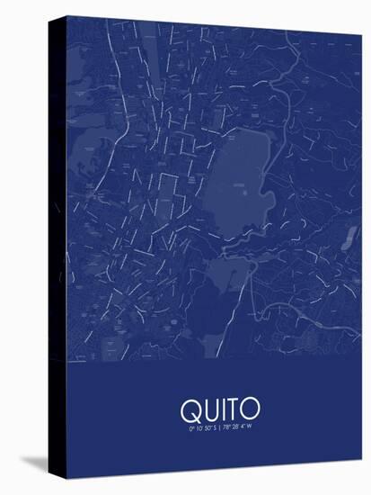 Quito, Ecuador Blue Map-null-Stretched Canvas